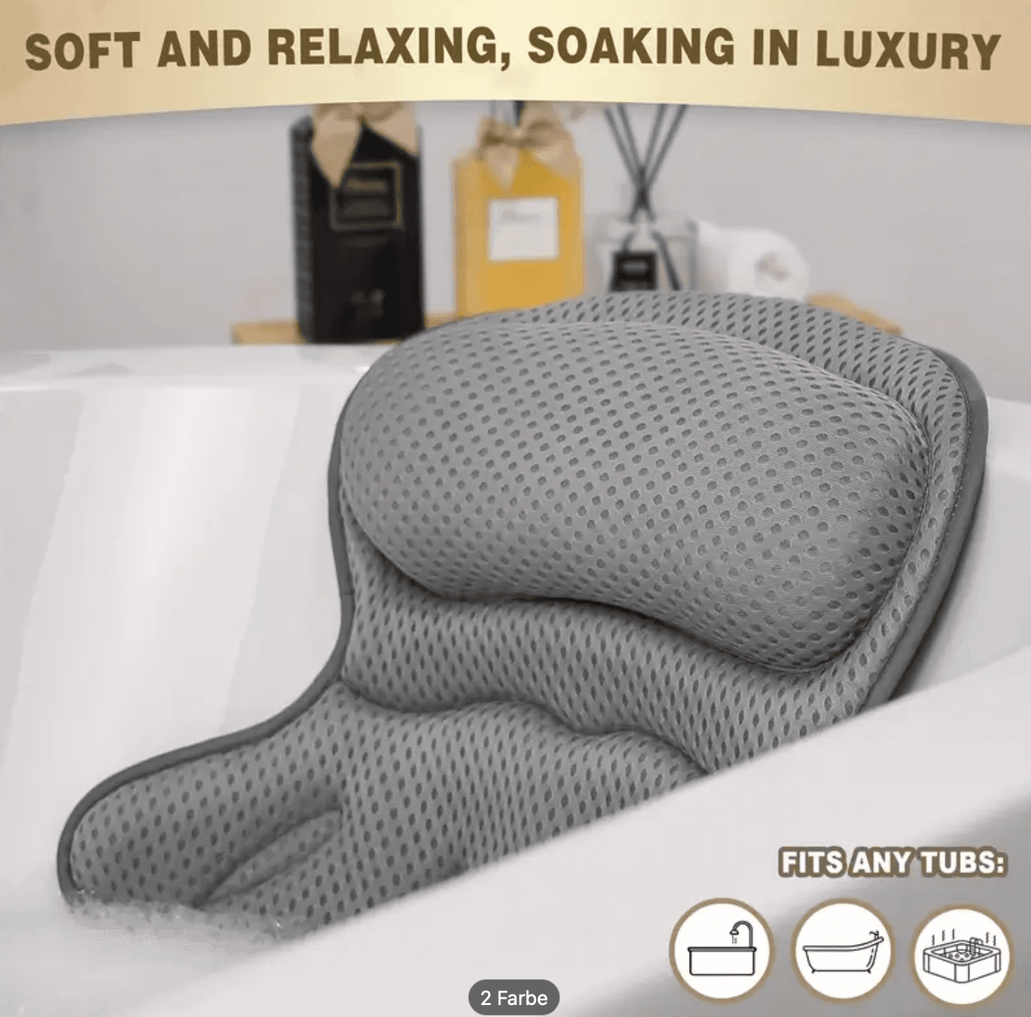 4D Air‑Mesh Badewannenkissen 2
