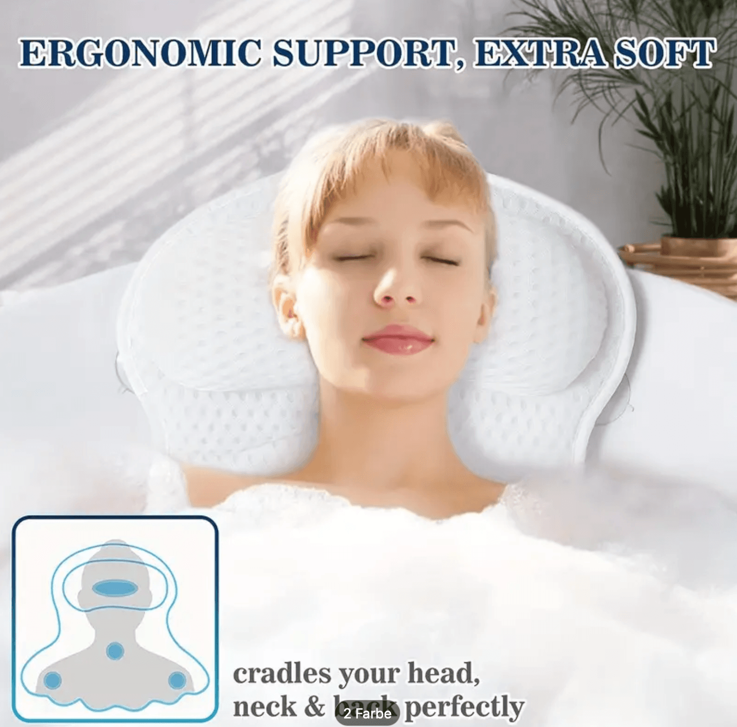 4D Air‑Mesh Badewannenkissen 4