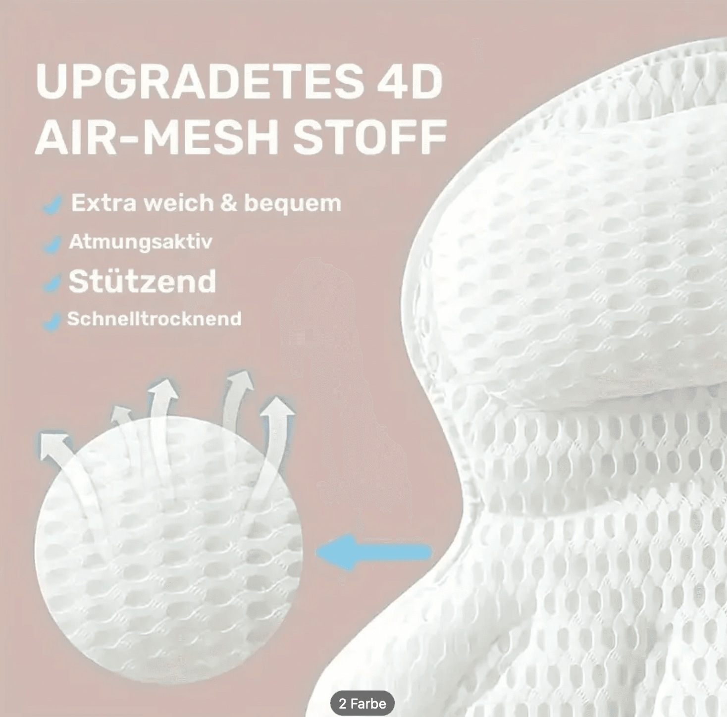 4D Air‑Mesh Badewannenkissen 6