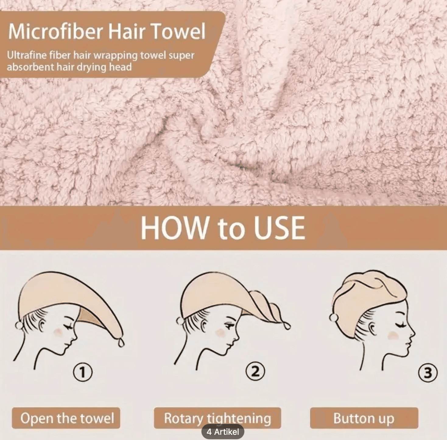 Microfaser Haarturban (Quick-Dry) 4